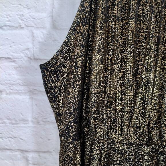 O Candalite Petite Women's Gold Black Pleated Sleeveless Midi Knee Dress NWT PXL - Picture 7 of 14